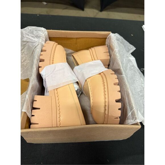 New Free People Lyra Lug Sole Loafers 38 Cantaloupe - Picture 1 of 8